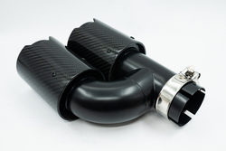 Насадка на глушитель AFM2-63-93L карбон ЧЕРНАЯ бок вход