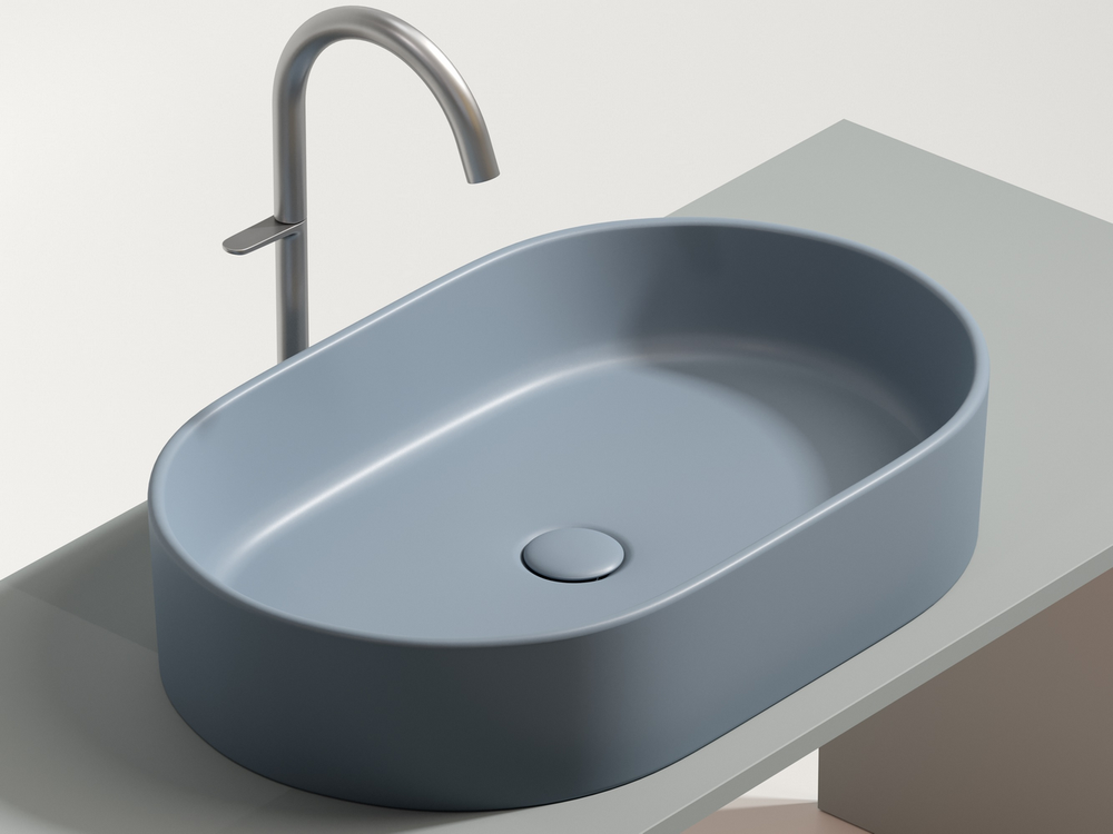 Умывальник чаша накладная овальная (цвет Серо-x