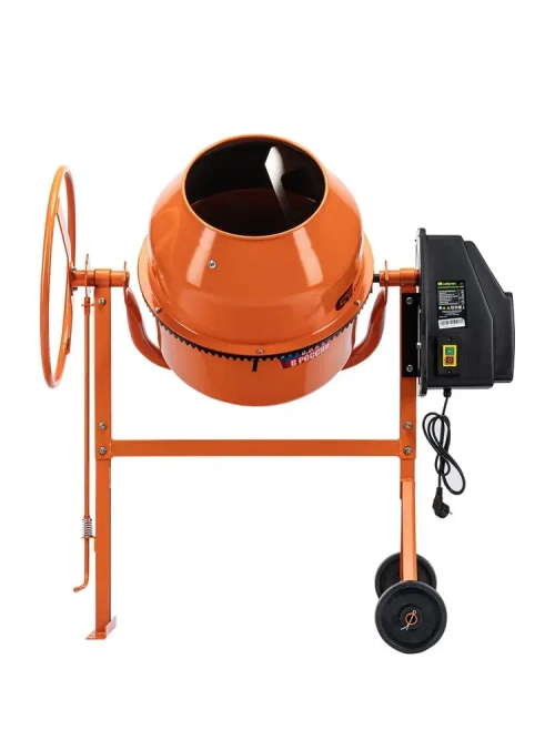 Бетономешалка строительная СИБРТЕХ, БСН-130П, 130 л объем бака и 500 Вт мощность, полиамидный венец и поликлиновый ремень, защита от перегрева и случайного пуска, без редуктора, бетоносмеситель, 95516