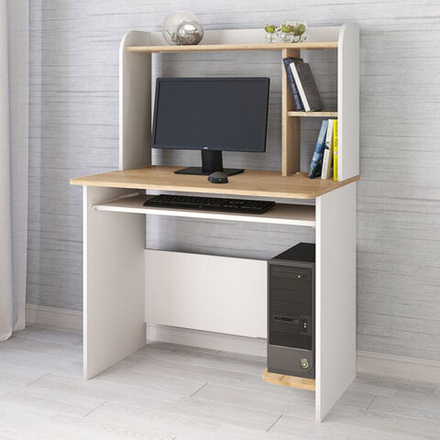 Стол компьютерный Грета-2 (900*1300*600) белый/дуб крафт золотой