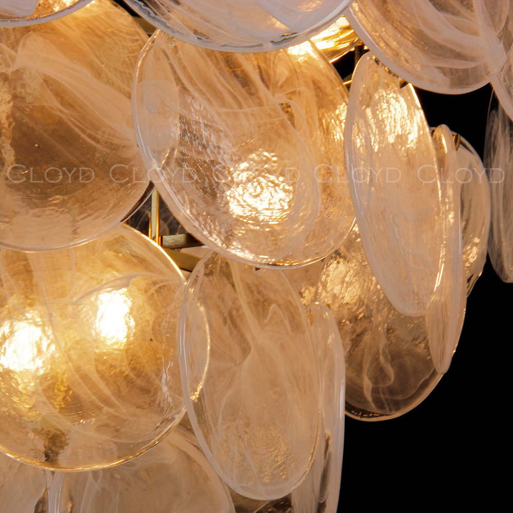 Люстра Cloyd LINZE-B C13 / Ø60 см - латунь - белое стекло (арт.11674)