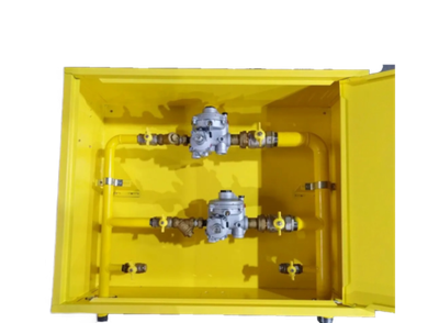 Шкафной газораспределительный пункт ГРПШ-ОХТА-РС-50-2-НН-Ф-П3 (желтый)