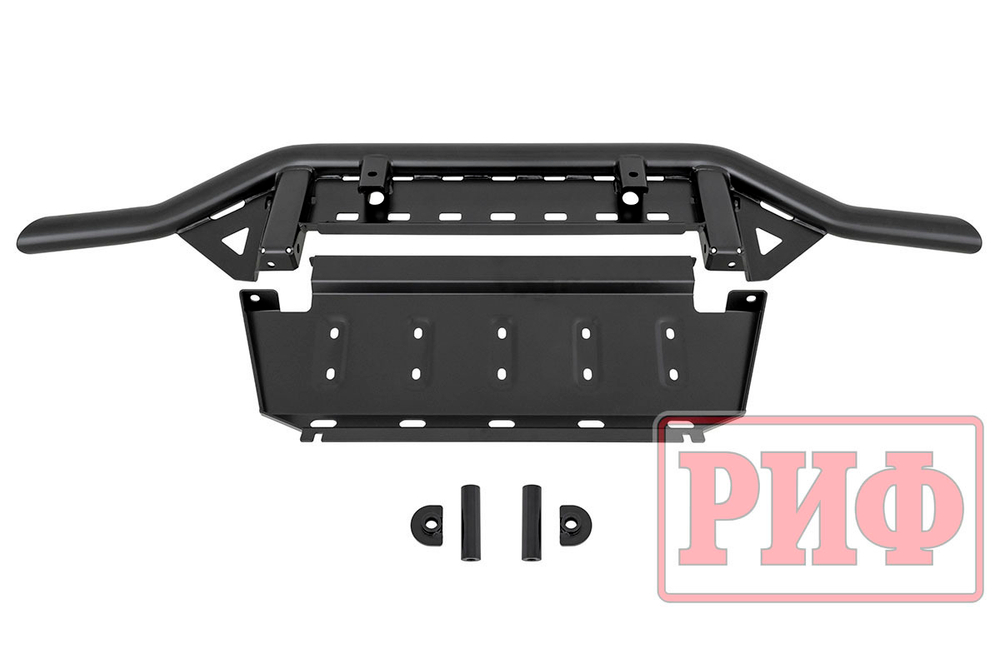 Бампер силовой передний Mitsubishi Pajero IV под площадку для лебёдки RIFPJR-30000 с защитой радиатора РИФ