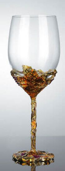 Бокал для вина "Виноград" золото, 350 мл