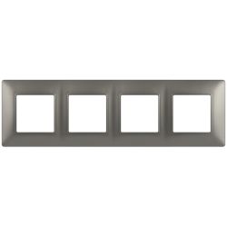 Рамка для розеток и выключателей ЭРА Elegance 14-5004-16 на 4 поста, титан