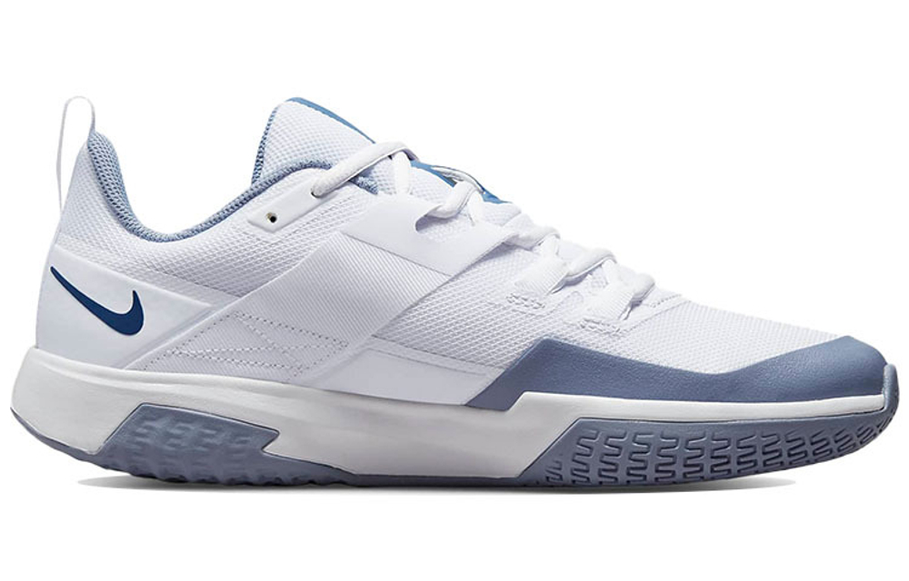 Nike Court Vapor HC hard court fabric shock absorption non-slip wear-resistant low-top tennis shoes white and blue