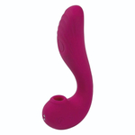 Бордовый вакуум-волновой вибратор 3-в-1 с язычком Calypso (Цвет: бордовый)