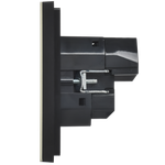 FORTE&PIANO Розетка 1-местная с заземлением с защитными шторками винтовое крепление 16А USB A+C 18Вт FP847M металл серый сланец IEK