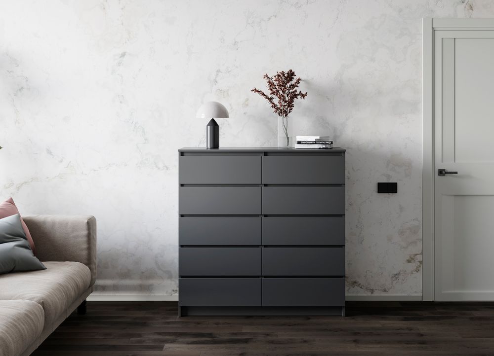 МС Мори Комод МК 1200.10 (NEW) Графит, ДСВ Мебель