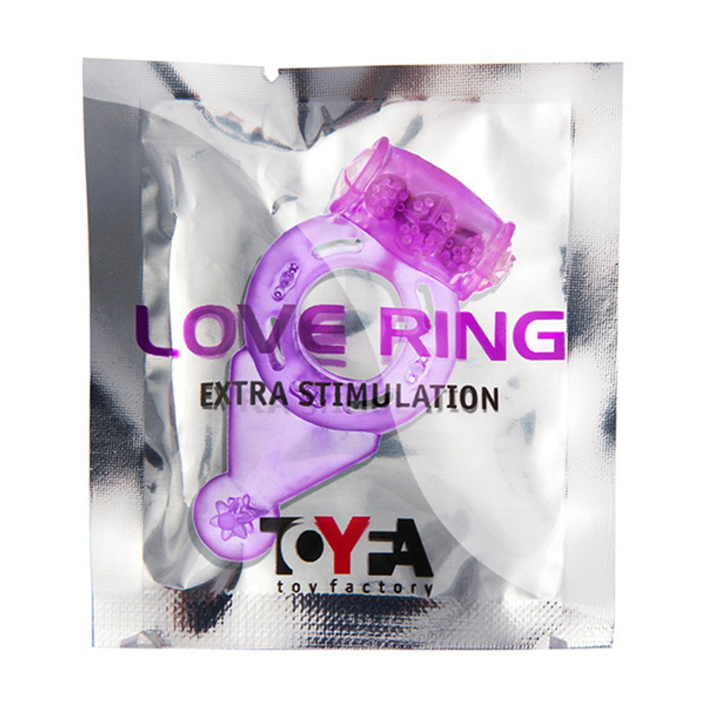 Фиолетовое эрекционное виброкольцо 2см с хвостиком ToyFa Basic 818038-4