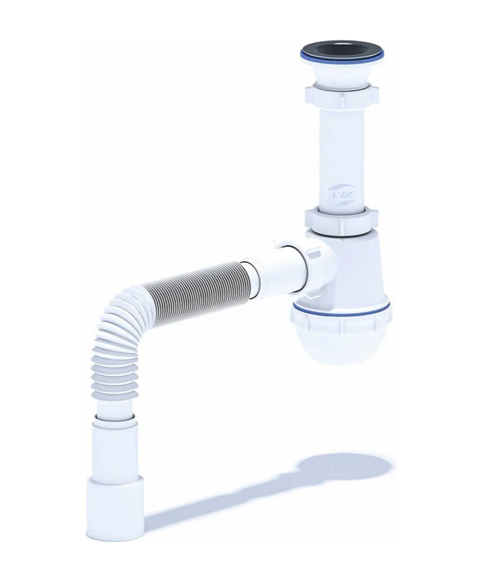 А0115 Сифон Ани Пласт 1*1/2 с гибкой трубой 40х40/50