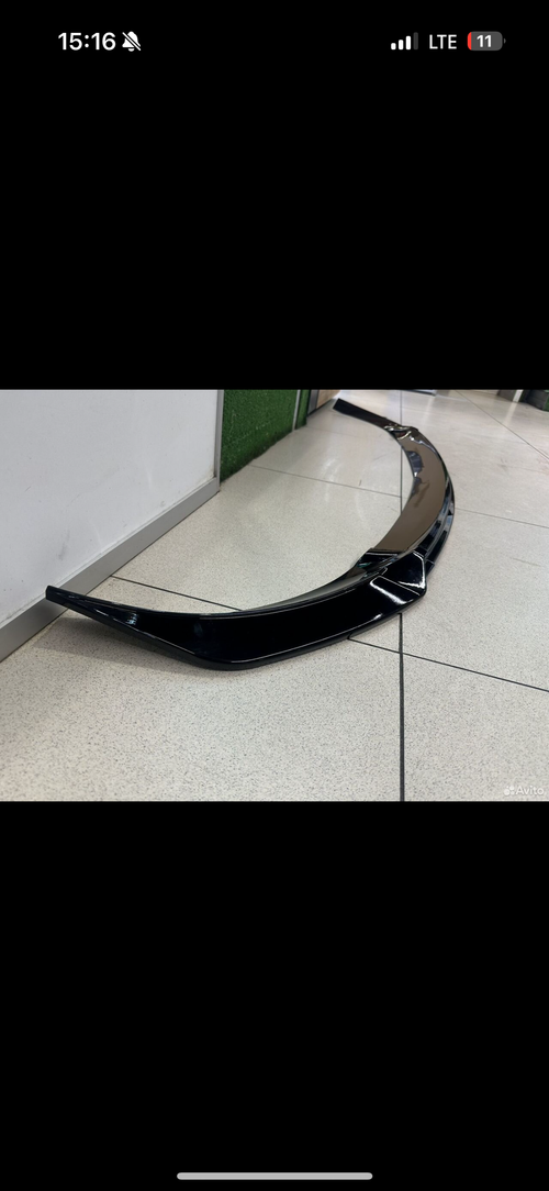 Губа переднего бампера Tesla Model У черная