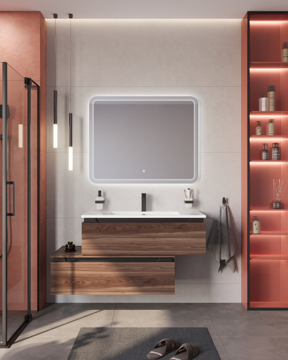 Мебель для ванной Cezares SLIDER 100 Орех дымчатый SLIDER-1000-1C-SO-NA-P