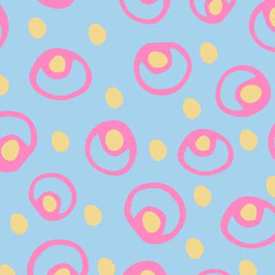 Простой паттерн с разноцветными кружками и точками. Simple pattern with colorful circles and dots