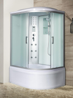 Душевая кабина RIVER  DUNAY 120/90/44  MT L 120х90 см,  матовое стекло, поддон высокий, радио, левосторонняя