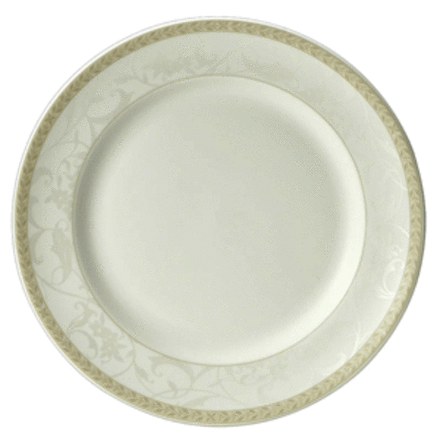 Тарелка «Антуанетт» мелкая фарфор D=300,H=28мм белый,олив