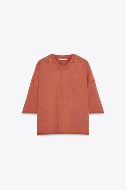 Zara ТОЛСТОВКА С ЭФФЕКТОМ СТИРКИ размер m