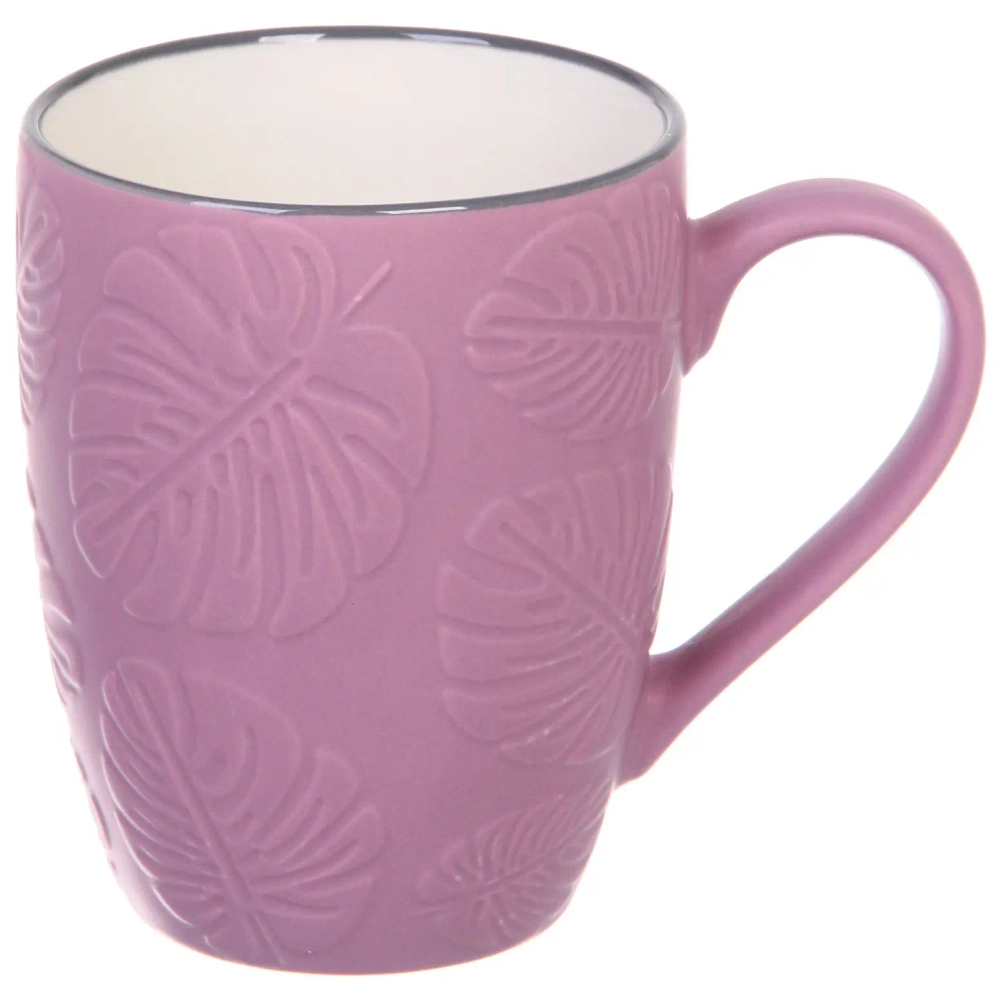 Кружка керамическая 350мл «Папоротник», микс цветов