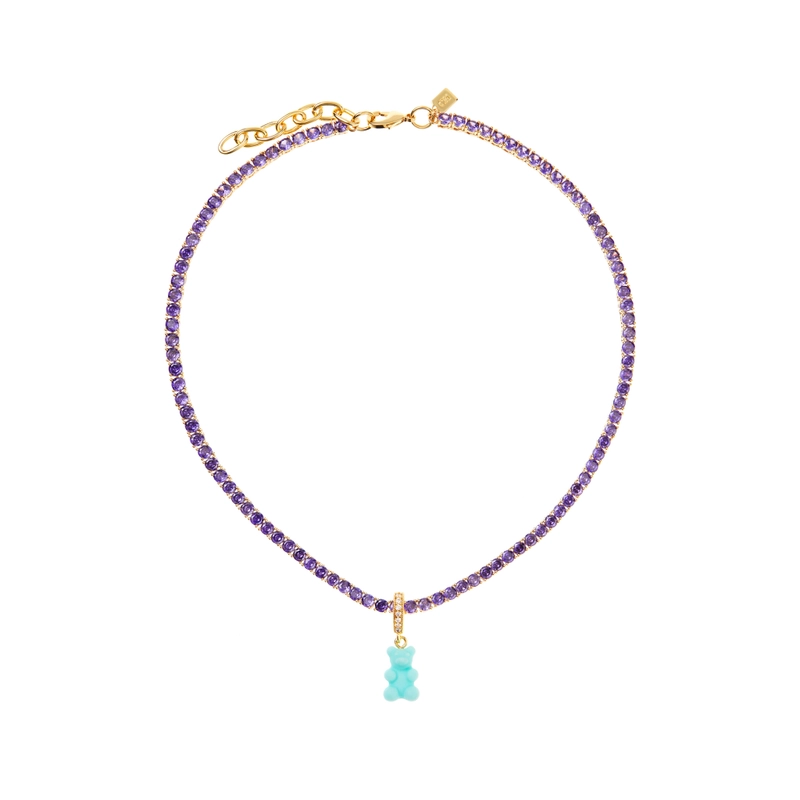 Колье Блестящий Ностальгический Мишка Серен – Гавана и Лавандовое