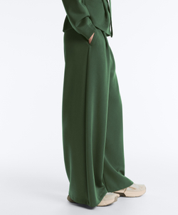 OYSHO Брюки из саржевой ткани с высокой посадкой и складками, зеленый