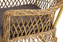 "Эспрессо-80 L" обеденная группа плетеная, цвет соломенный