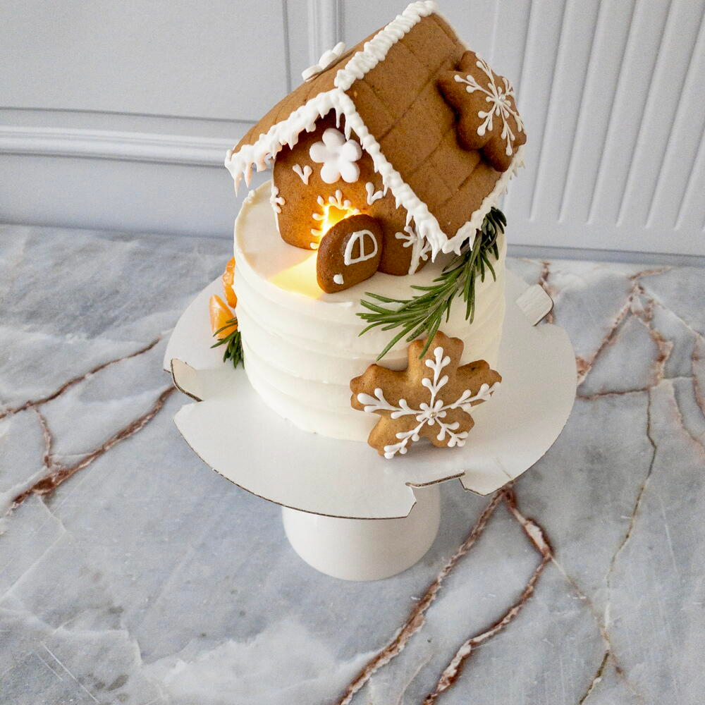 Бенто торт с Пряничным домиком и подсветкой | новый год | рождество | подарок | тайный санта