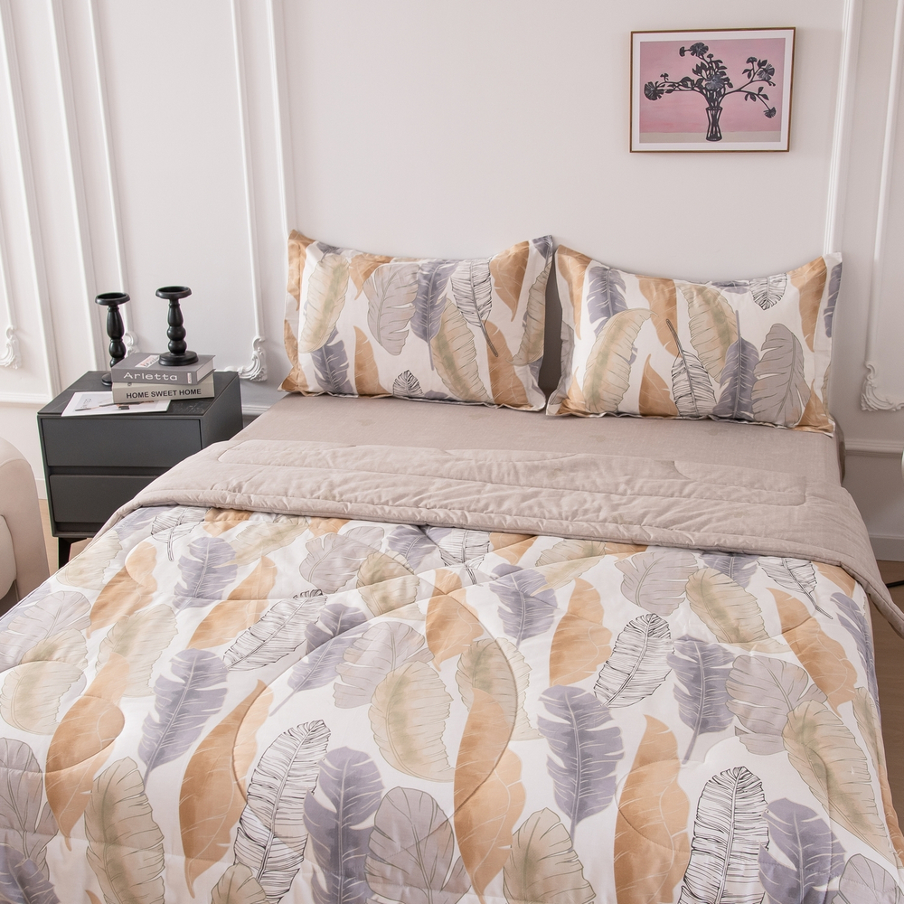 Комплект постельного белья Сатин с Одеялом 100% хлопок 160x80 на резинке OBR163