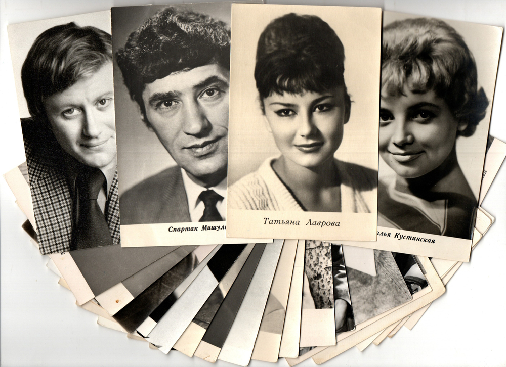 №83 Открытки Артисты и актёры СССР 1960–1970-е г. 25 штук. Чёрно-белые, чистые, без повторов