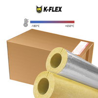 Коробка негорючей изоляции для труб из минеральной ваты с покровным слоем из алюминиевой фольги K-ROCK ALU S