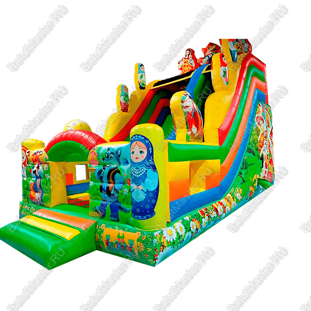 Надувная горка "Русская народная" 7*4*6 м