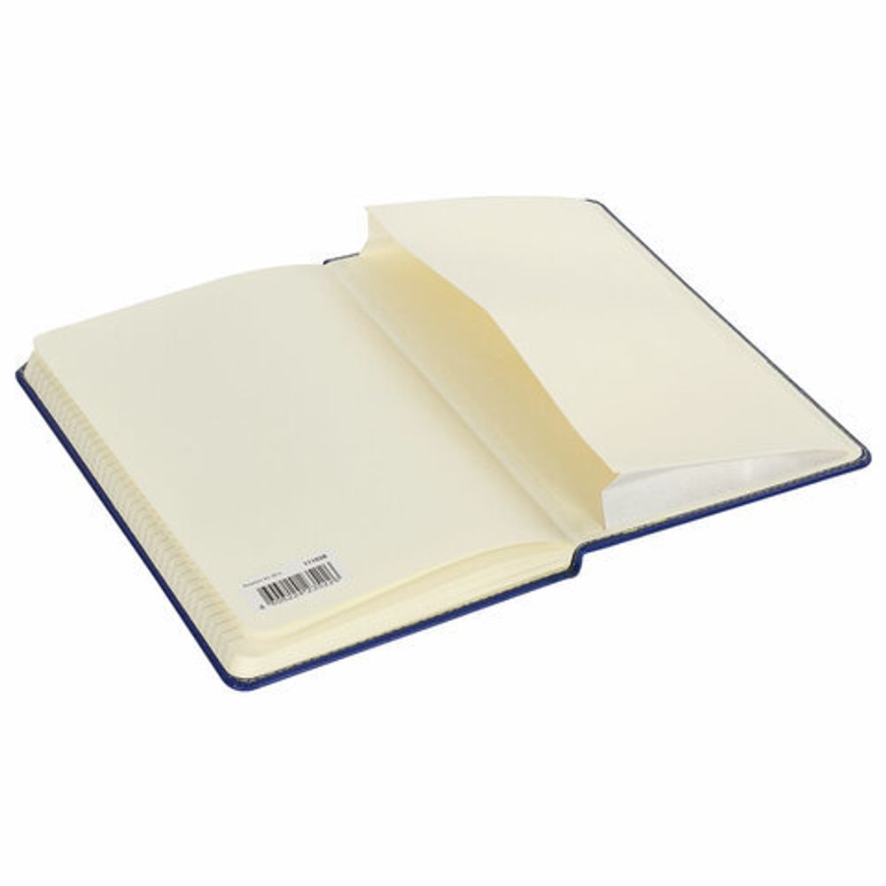 Блокнот в клетку с резинкой А5 (148x218 мм), 80 л., под кожу синий BRAUBERG "Office", 111028