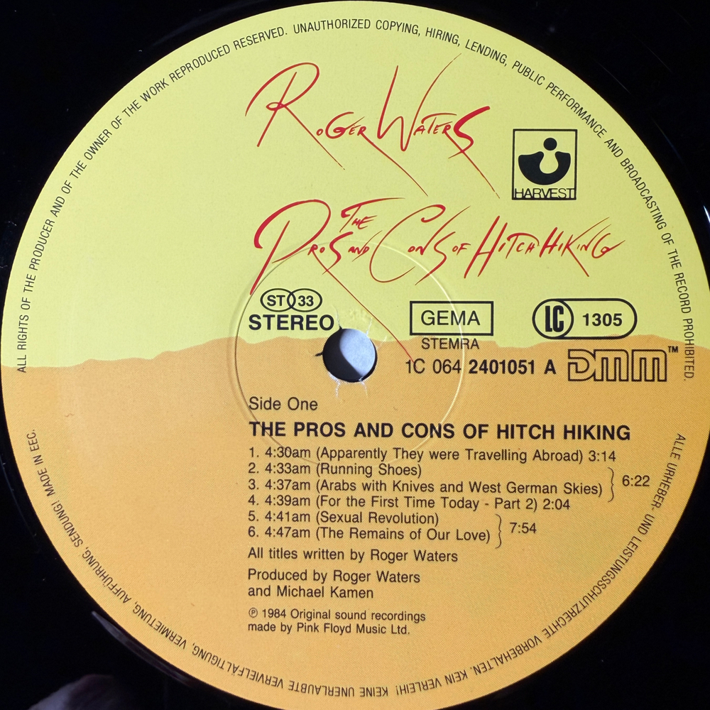 Roger Waters – The Pros And Cons Of Hitch Hiking (Европа 1984г.) Т