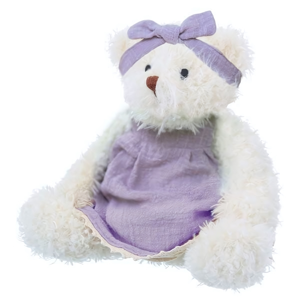 Мишка в платье и с повязкой 22*13*10см. в пакет (Relana)