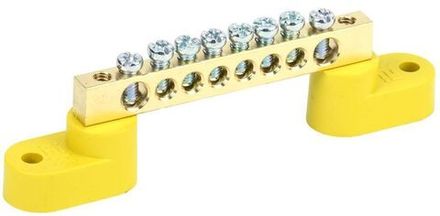 Шина PE "земля" ШНИ-6х9-8-У2-Ж на двух угловых изоляторах IEK YNN10-69-8C2-K05