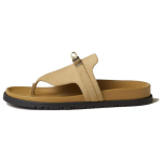 Hermes Empire round headgear Flip-flops women's Yellow, H231071Z VD