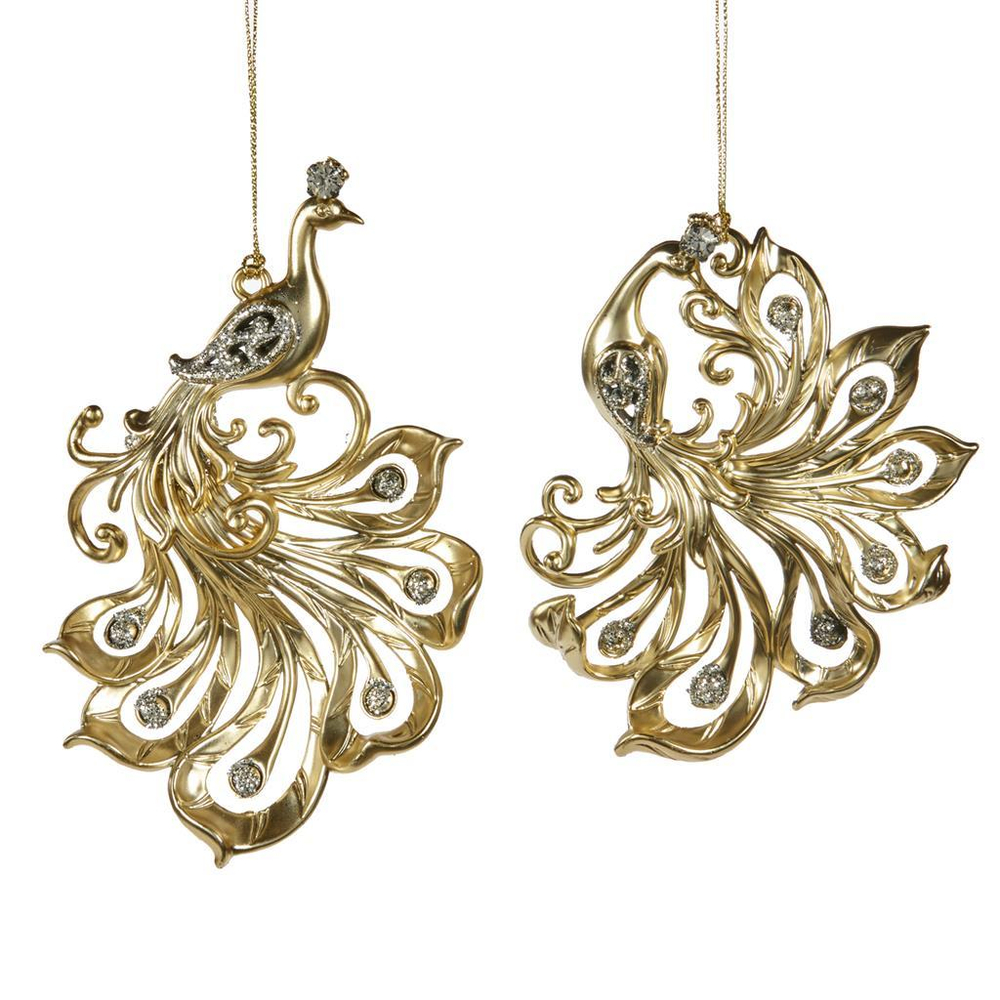 Украшения павлины золотые 14.5см Goodwill Peacock Swirl Tail