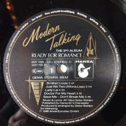 Винтажная виниловая пластинка LP Modern Talking Ready For Romance (The 3rd Album) (Germany 1986) Doctor For My Heart