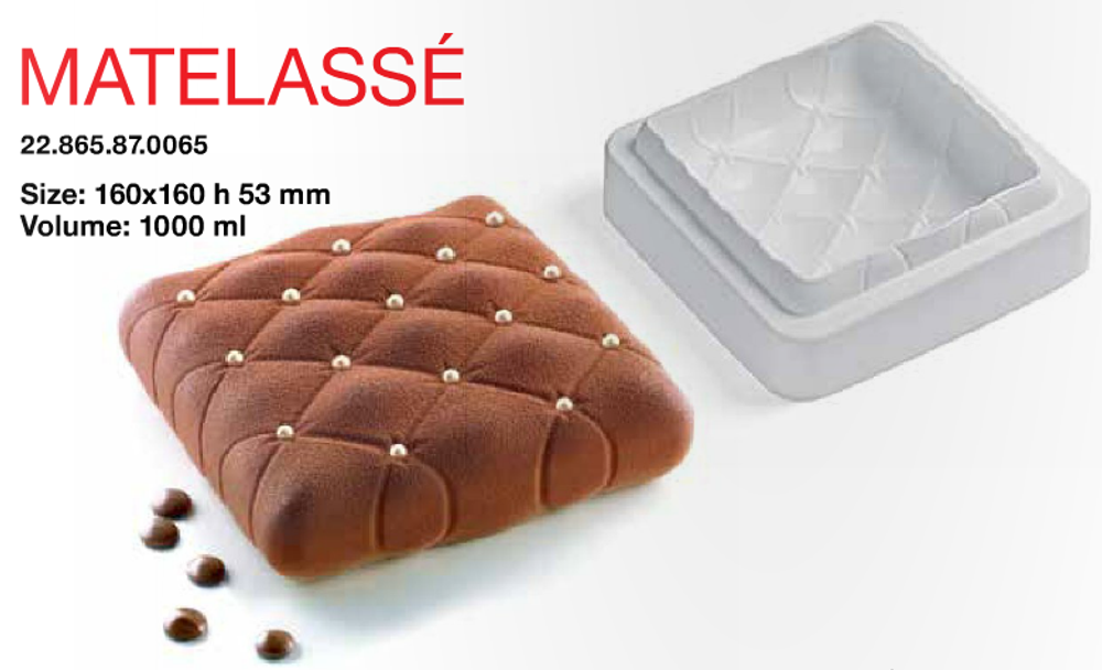 Форма силиконовая 3D ПОДУШЕЧКА | Silikomart MATELASSE Tortaflex