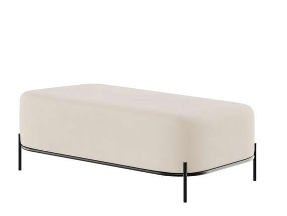 Джайв Диван двухместный без спинки JVE-4 Velvet lux 58/Металл Черный 1250*720*480