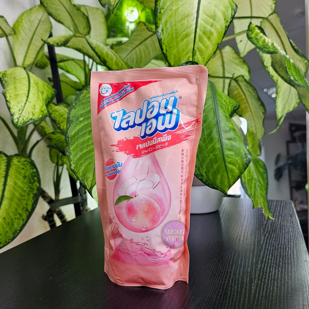 Средство для мытья посуды LION Lipon Персик 500 мл мягкая уп.