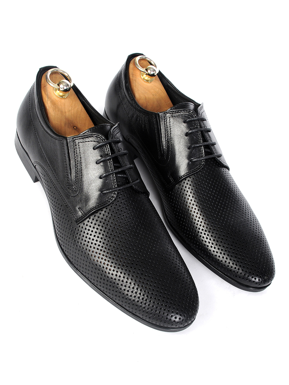 Туфли на шнурках со сквозной перфорацией V526чер Vorsh
