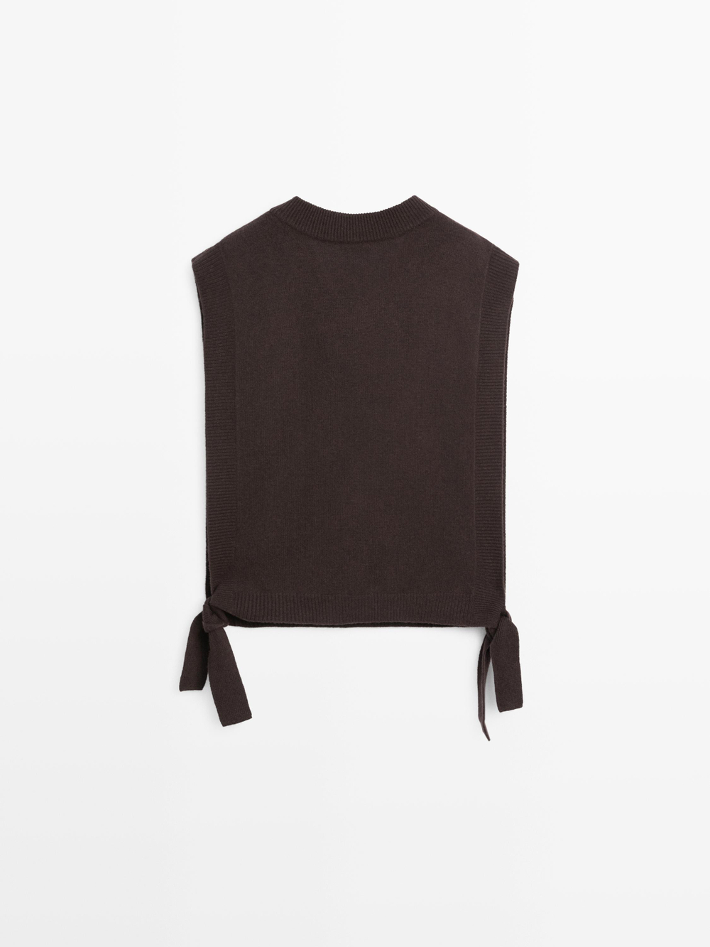 Massimo Dutti Жилет с V-образным вырезом, шоколадный