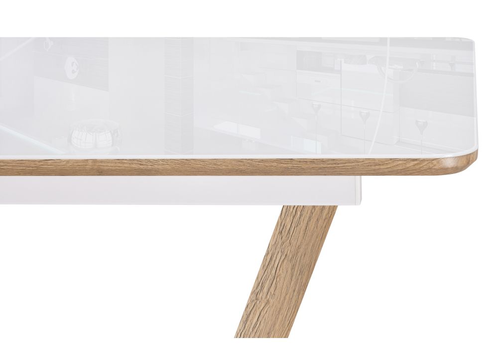 Стол Иматра 140(180)х80х75 белый / дуб вотан