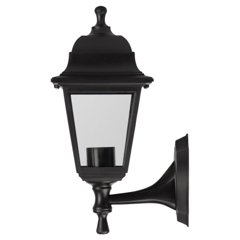 Садово-парковый светильник ЭРА НБУ 04-60-001 черный 4 гранный настенный IP44 Е27 max60Вт | Садово-парковые светильники