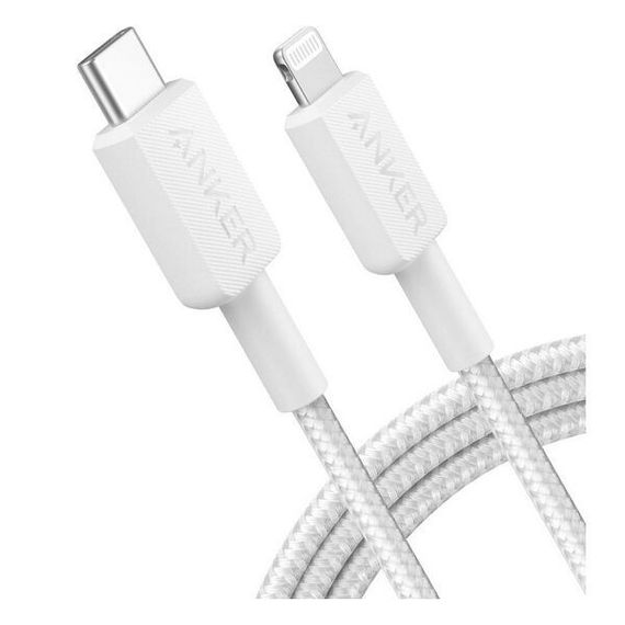Кабель Anker 322 USB-C to Lightning 1.8 м Nylon (A81B6H21) White