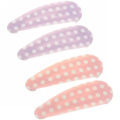 Зажимы для волос 4шт «Collection School», принт горошек, 5,2*1,7см