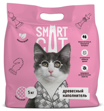 Smart Cat наполнитель древесный наполнитель (пеллеты 8 мм) 5кг