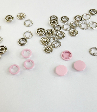 НЕЖНО-РОЗОВЫЙ - Кнопка трикотажная 9,5 мм - нержавеющая сталь