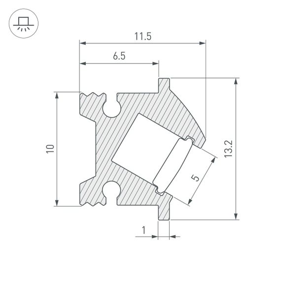 Профиль встраиваемый Arlight SL-Bevel-H12-F13-2000 Anod Iron Grey 045329