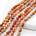 Коралл окаменелый граненый бусины, размер около 4,1-4,2 мм, цена за отрезок 19 см (1/2 нити)